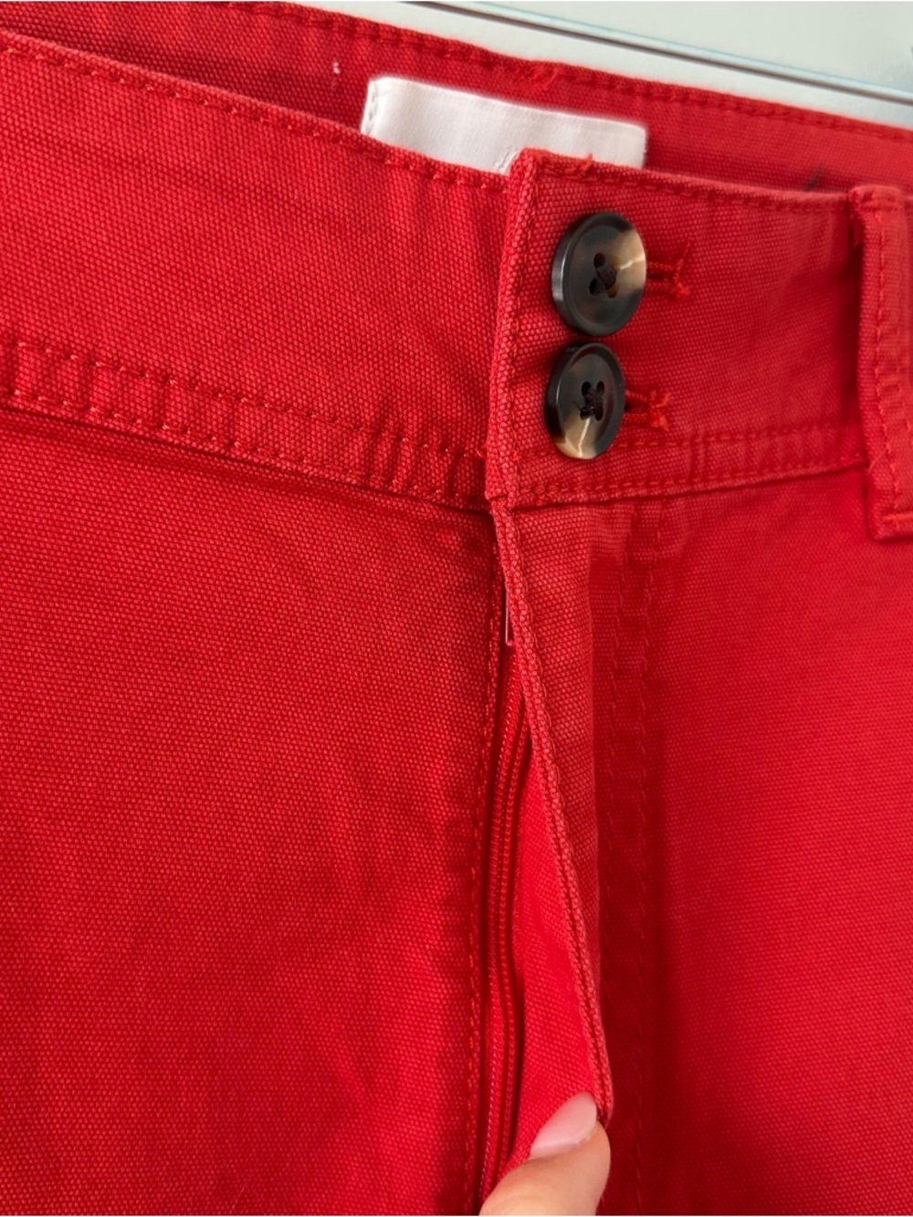 H&M Canvas Trousers Red Wide Leg Pants Jeans Size 2 New July Summer Straight Leg - Picture 6 of 16